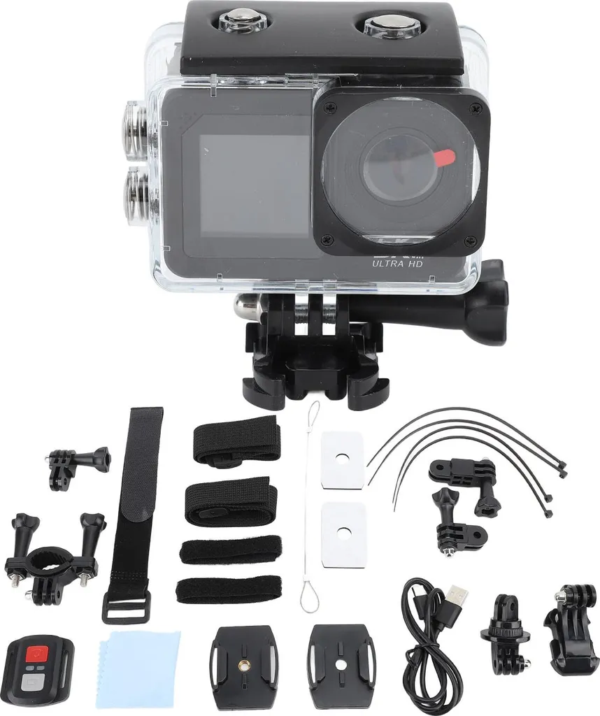 Caméra Action 5K 30FPS WiFi 50MP Étanche IP68 avec Double Écran Ultra HD