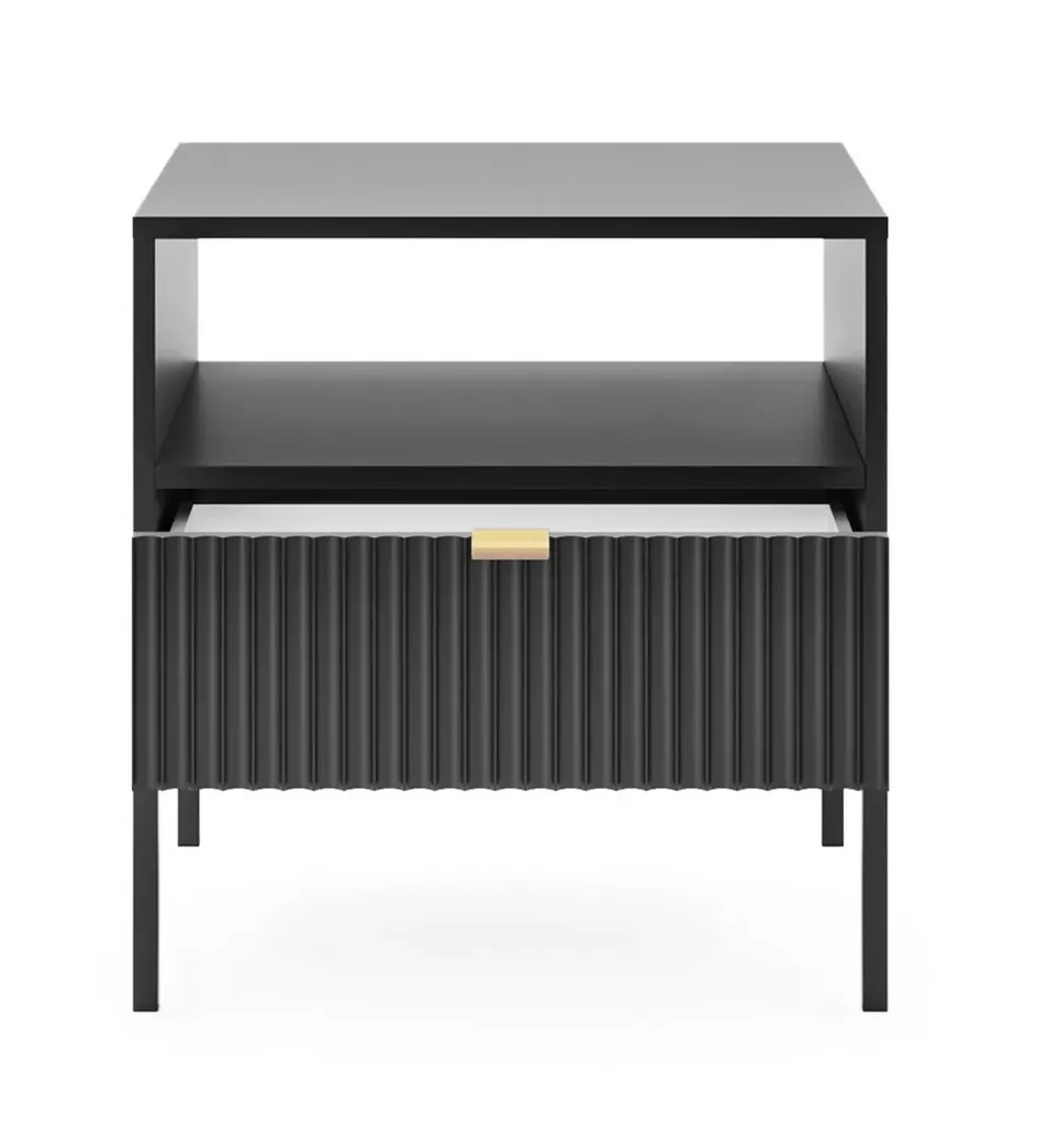 Comodino MISHEEL Nero - Mobile Notte Design Moderno per Camera - 3