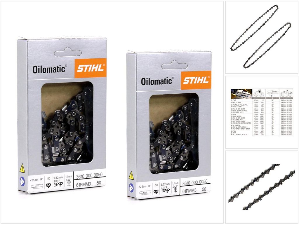 2x STIHL Oilomatic Sägekette Picco Micro Mini 3 (PMM3) Produktbild 