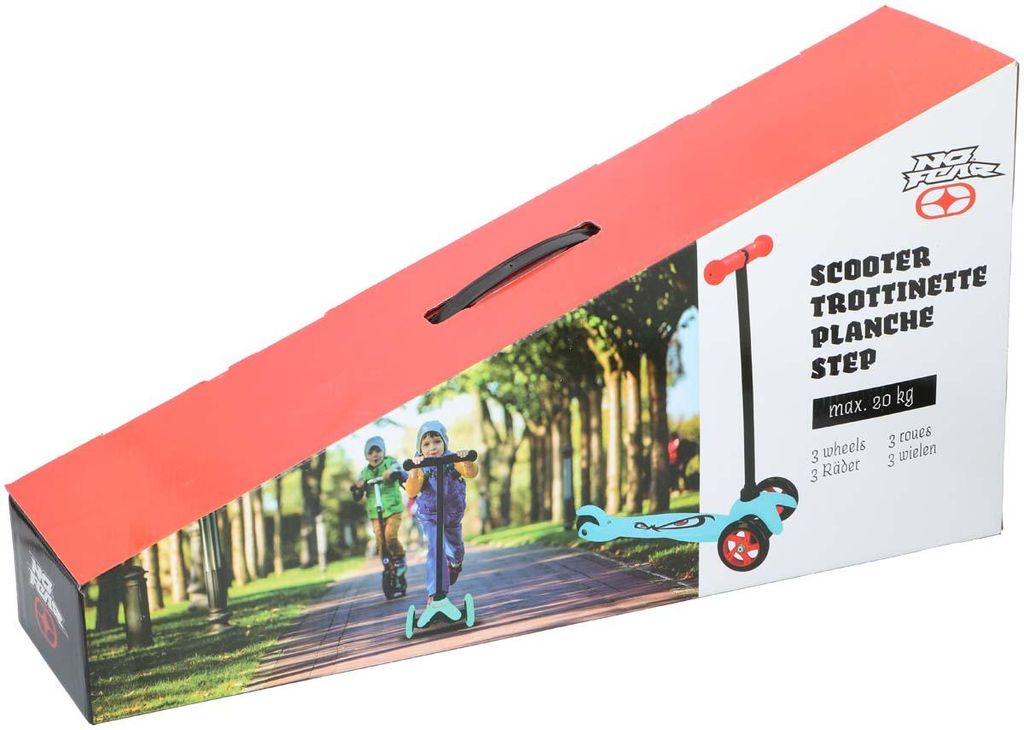 No Fear Kinder-Roller mit 3 Rädern 54 x 22,5 x 66 cm - Blau / Pink / Rot / Grün