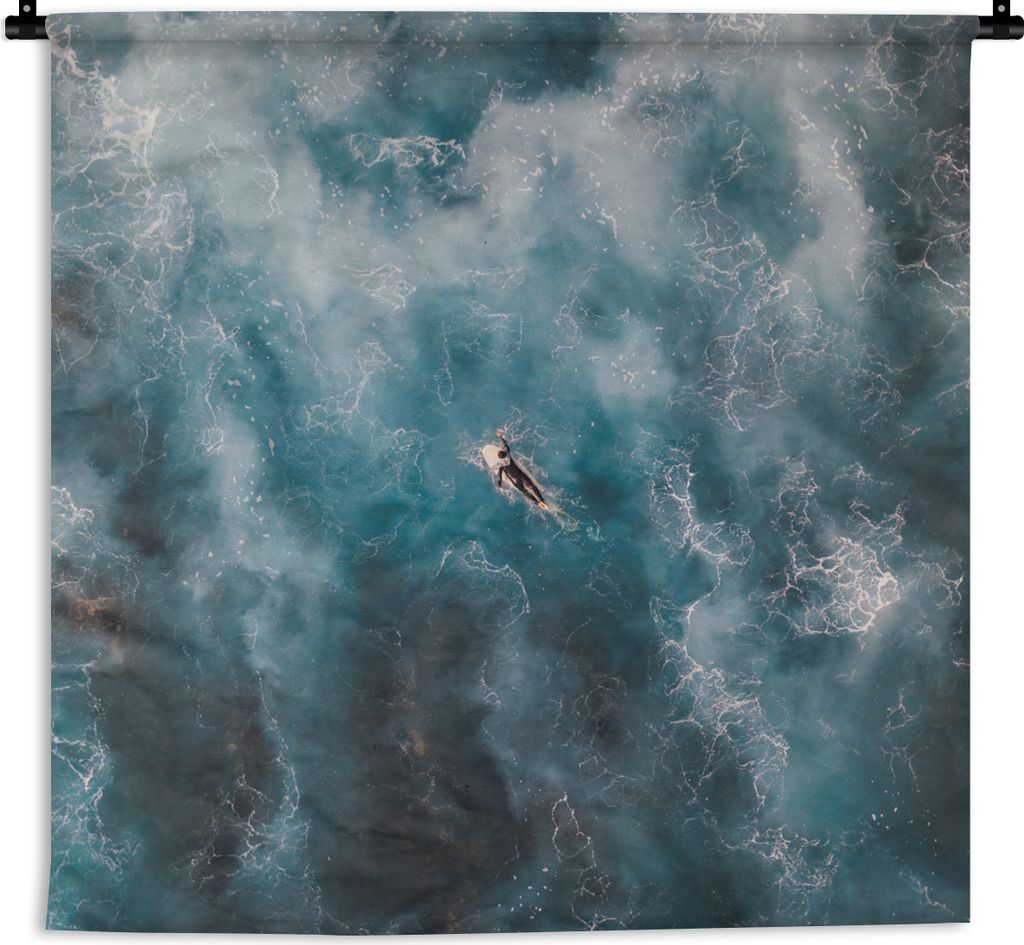 MuchoWow Wandteppich Wandbehang Surfbrett - Wasser - Meer 150x150 cm Tapisserie Dekoration Wandtuch - Wohnaccessoires - Modernes