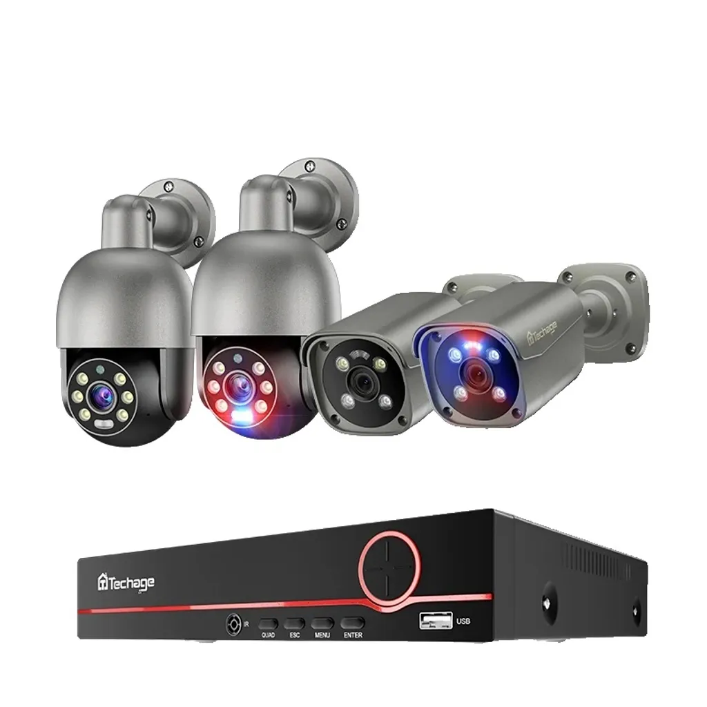 Caméra de surveillance 8MP 4K avec audio bidirectionnel et vision IR