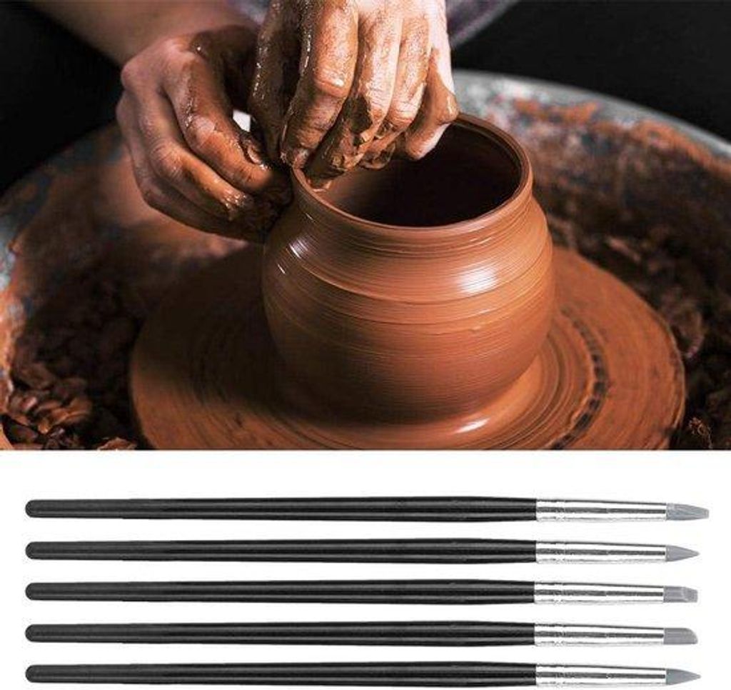 Flexibles Kunststoff-Modellierwerkzeug-Set, 5-teilig, Mehrfarbig, Silikon