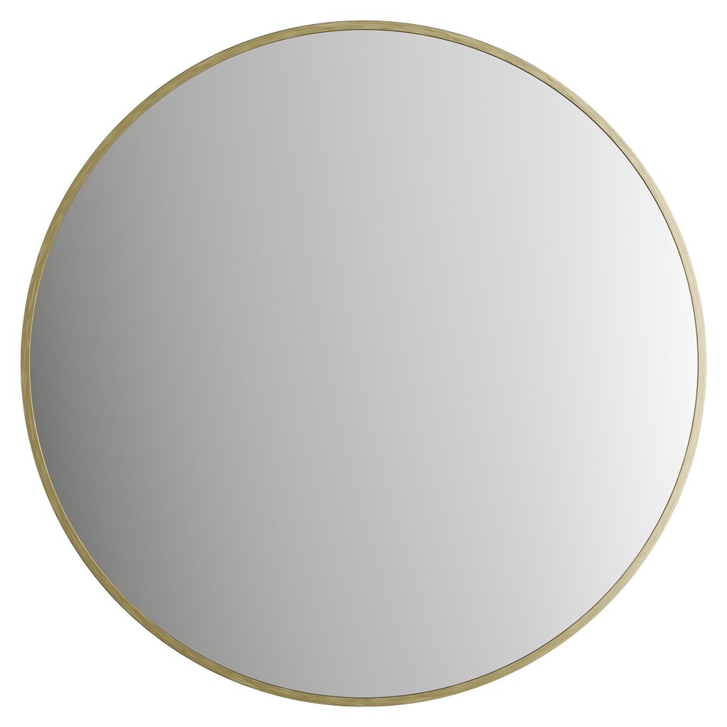 Wandspiegel 40 cm, rund, matt gold, Aluminiumrahmen Produktbild 