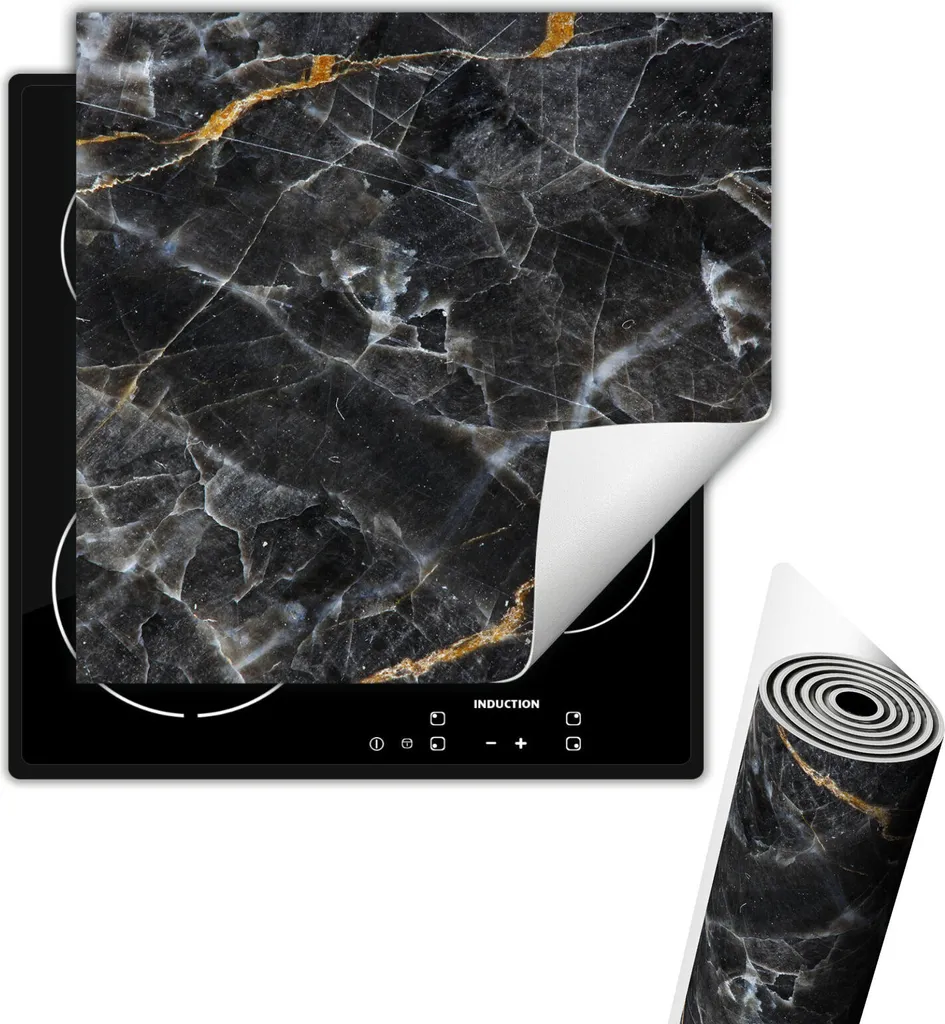 Copertura Piano Cottura Marmo Nero 50x52 - Protezione Antiscivolo - 1