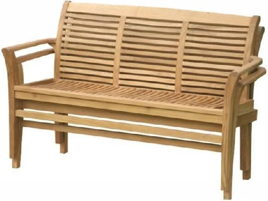Banc empilable Teako Design Cosenza en teck massif 120 cm de jardin