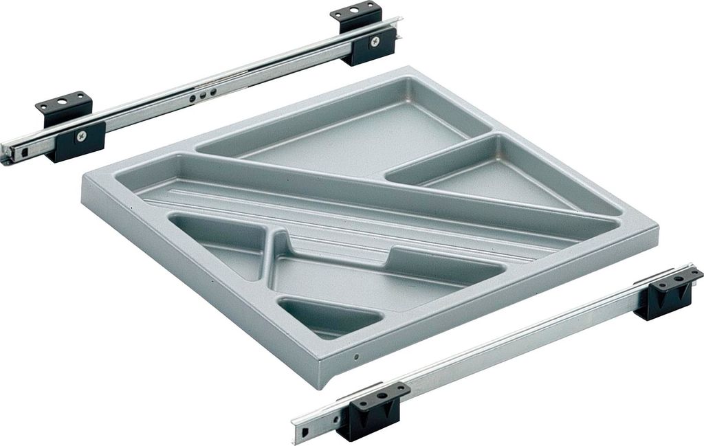 HETTICH SYSTEMA TOP 2000 Schreibmaterial-Auszug Set, EB 380 mm, Alu-Finish