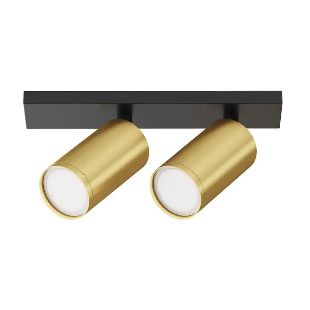 Lampada da Soffitto Alluminio Nero Oro - Plafoniera Regolabile Chic