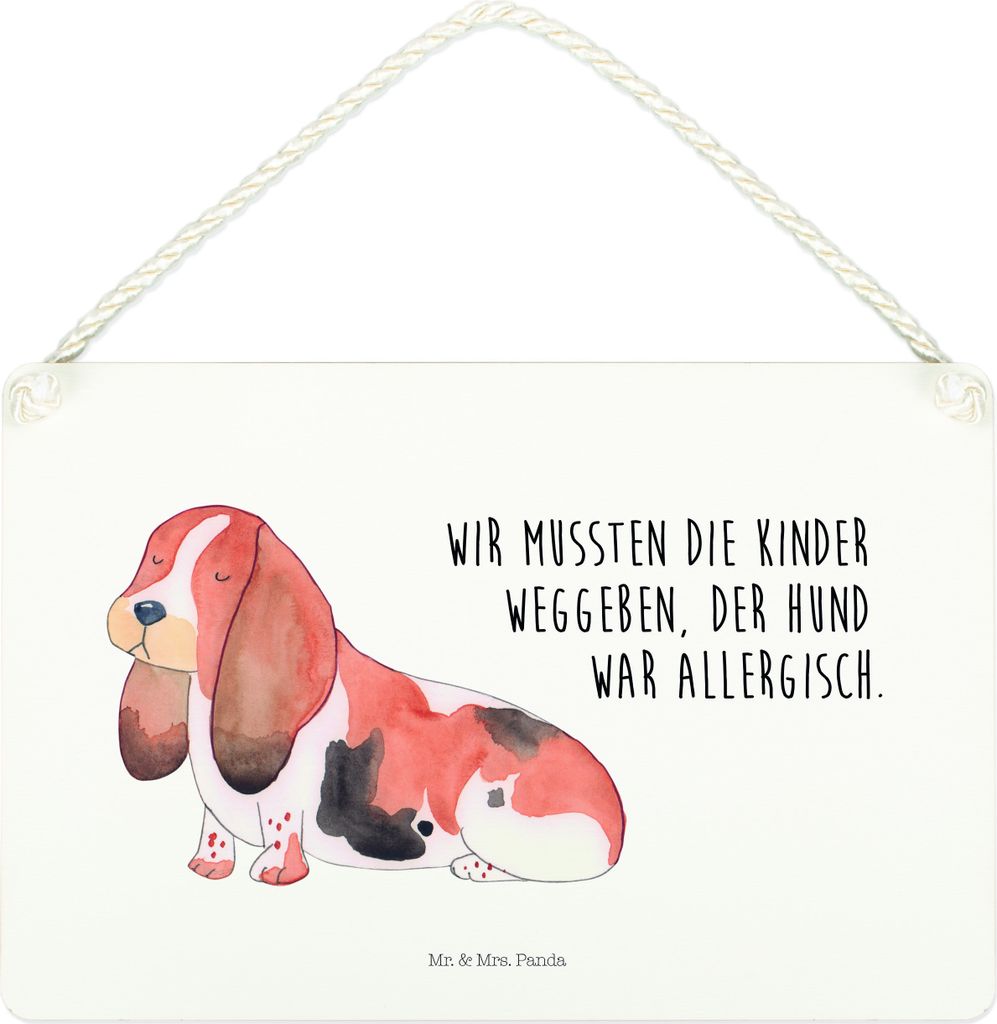Mr. & Mrs. Panda Schild Hund Basset Hound DIN A4 - Weiß - Geschenk, Sprüche, wandtafel, Süß, kleine aufmerksamkeit, Holzschild, Lustig, Türschild