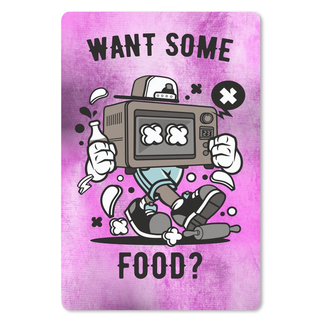 MuchoWow Mauspad Mousepad Fernsehen - Lila - Vintage 40x60 cm - Mousepads - Maus Mat - Pad - Mausunterlage - Schreibtisch Accesoire