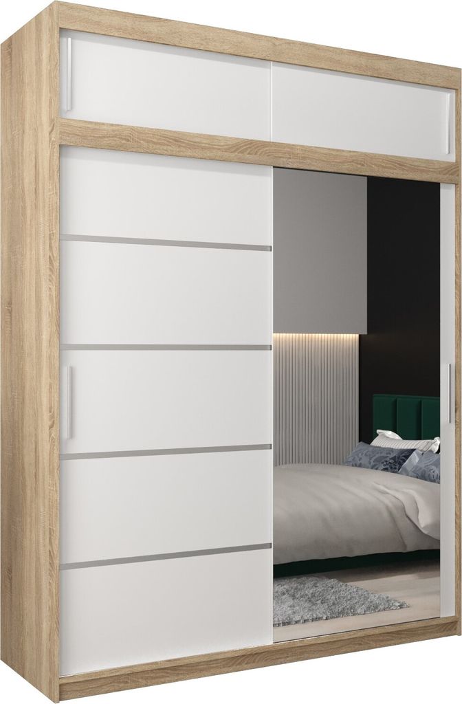 Kleiderschrank, Schiebetürenschrank Schlafzimmer, Schrank VERONA 2 180 mit Aufsatz, Höhe 240 cm