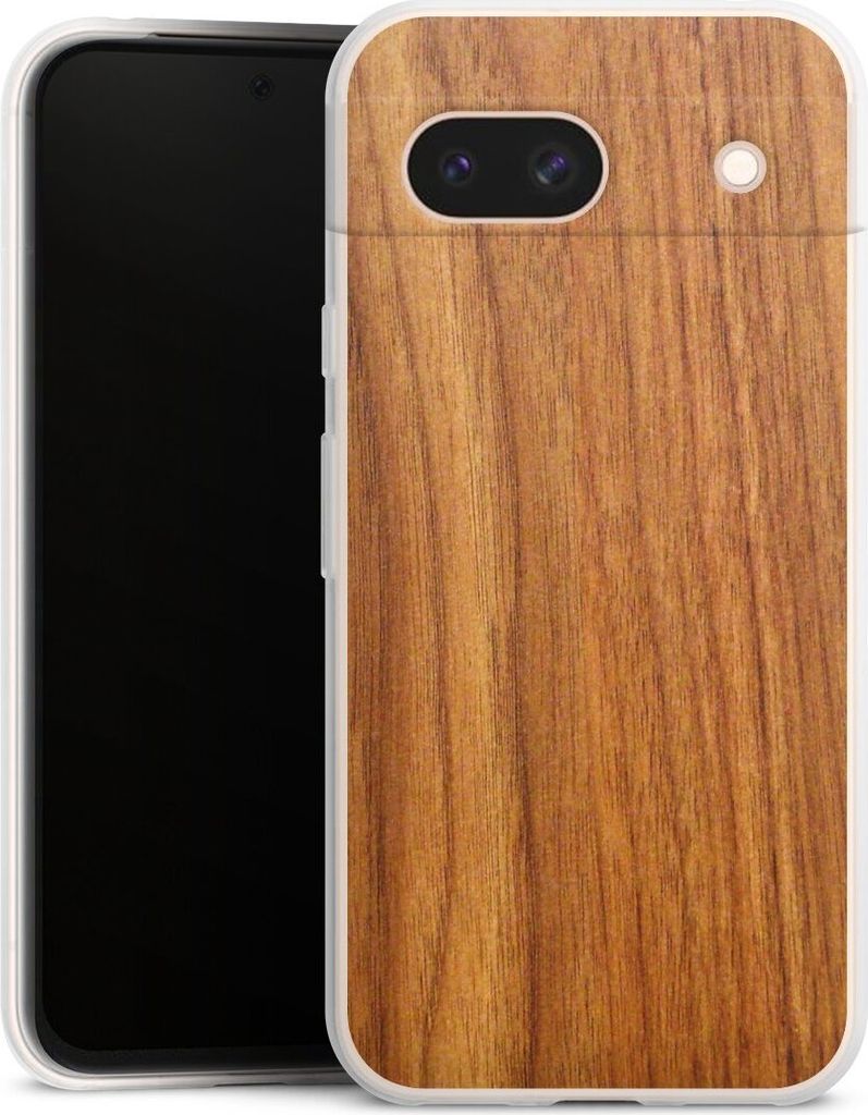 DeinDesign Slim Hülle für Google Pixel 8a Silikon Case Ultra Dünn Handyhülle Holz Holzoptik Lärche