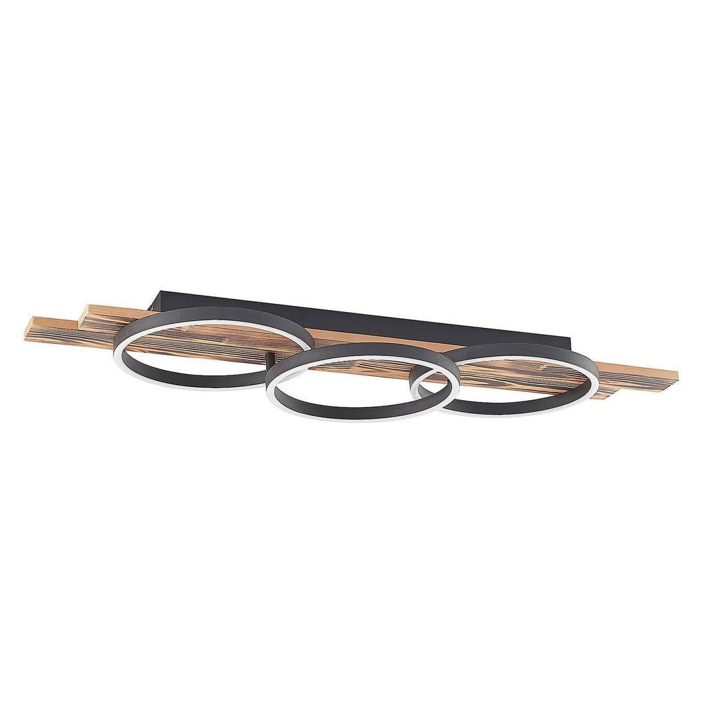 Lindby LED-Deckenleuchte Sentoa, Holz, 100 cm lang, 3.000 K Produktbild 