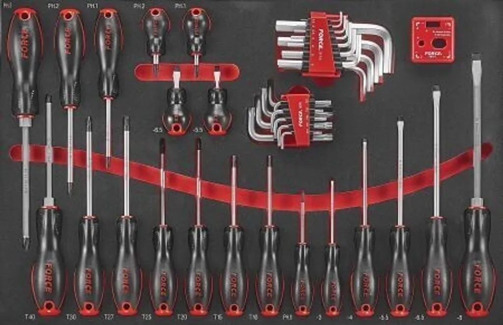 Tournevis plats et cruciformes FORCE 2412 pour travaux mécaniques