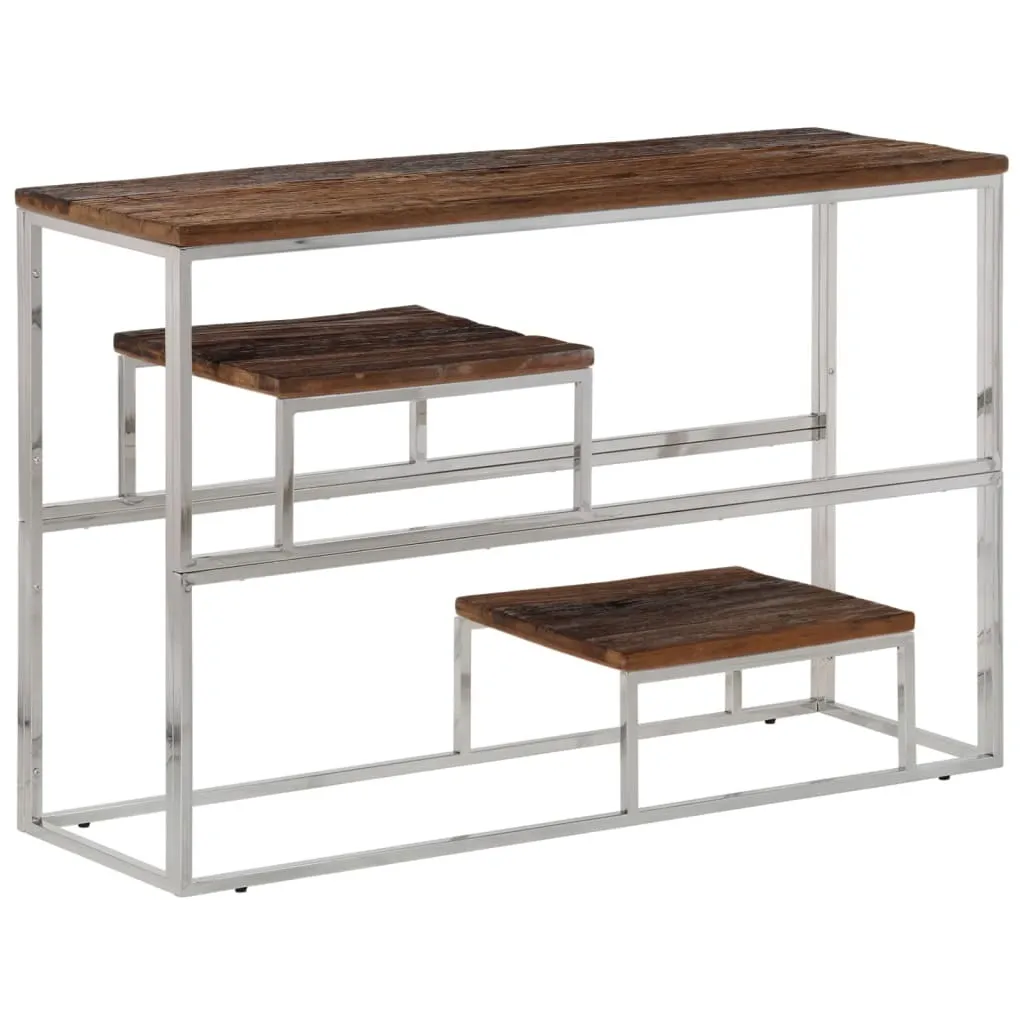 Consolle Argento SYFAX™ Acciaio Inox e Legno Massello | Top Quality
