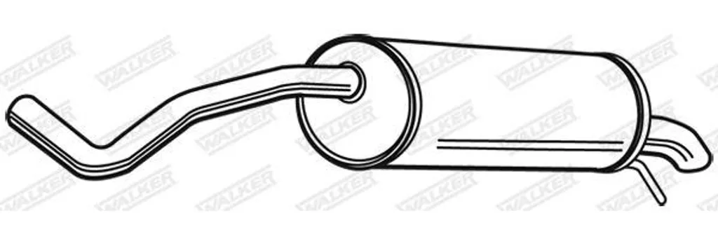 Pot d'échappement arrière pour VW Polo 9N et Seat Ibiza WALKER 23408