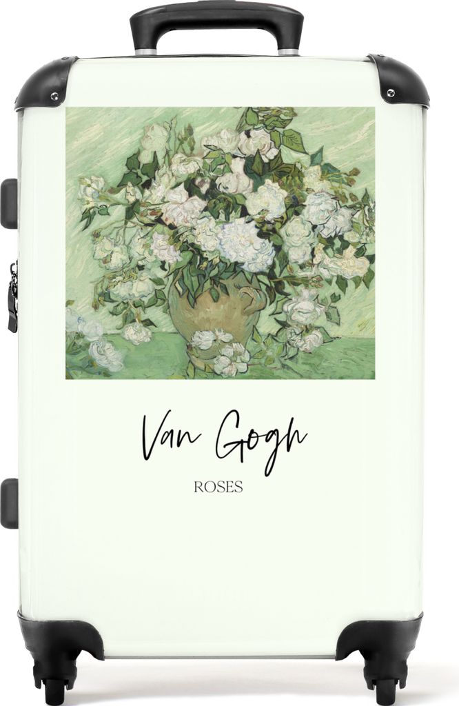NoBoringSuitcases.com Großer Koffer - Kunst - Van Gogh - Blumen - Alte Meister - Grün - Kombinationsschloss TSA - Hartschalen Trolley 4 Rollen ...
