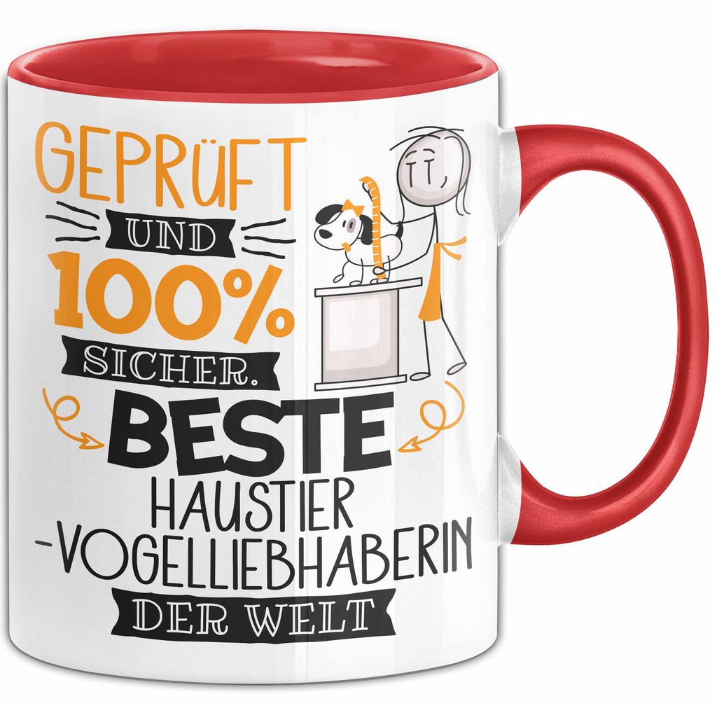 Beste Haustier-Modedesignerin Der Welt Tasse Geschenk für Eine Haustier-Modedesignerin Und Sicher Geschenkidee Geburtstag Weihnachten (Rot)