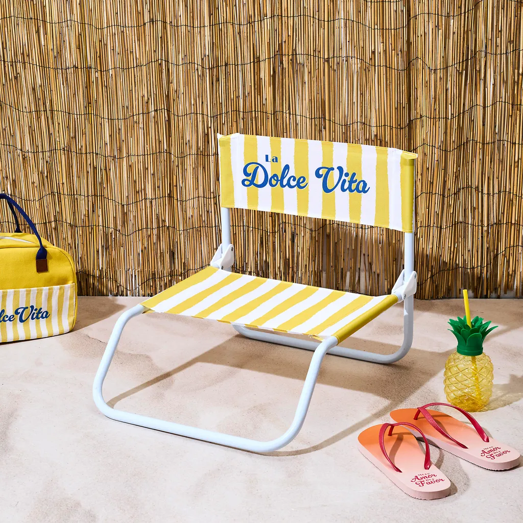 Chaise de Plage Dolce Vita Jaune - Fini le Sable avec ce Transat Léger