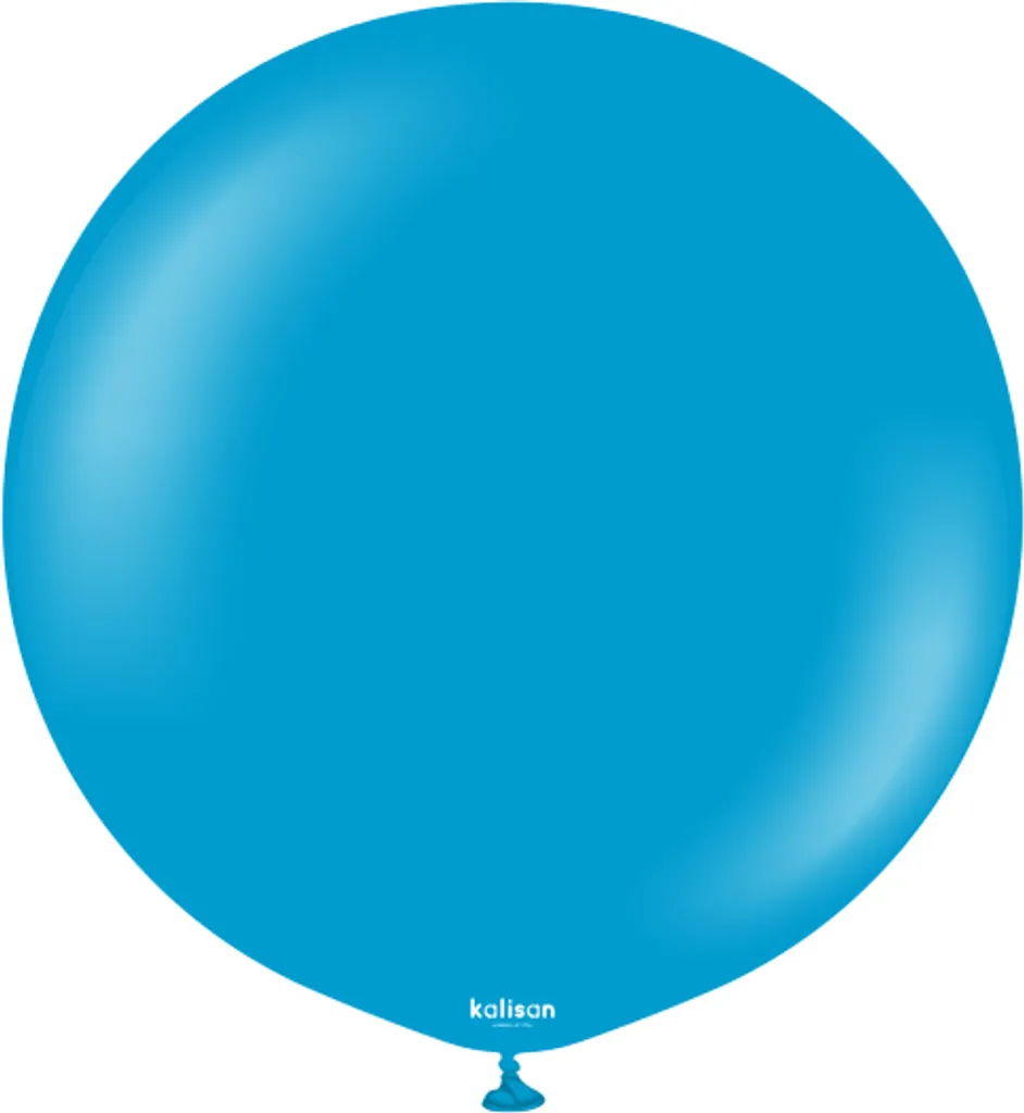 Grands ballons latex Bleu Caraïbes 45 cm : lot de 25 pour décor durable