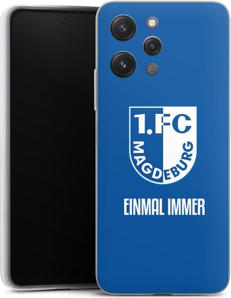 DeinDesign Slim Hülle für Xiaomi Redmi 12 Silikon Case Ultra Dünn Handyhülle Offizielles Lizenzprodukt Wappen 1. FC Magdeburg