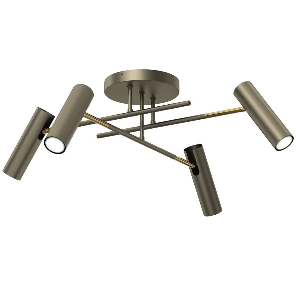 Suspension Axion Luminex Titane Doré, 4xGU10, Luminaire Design 89cm