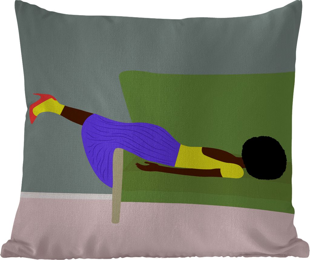 MuchoWow Outdoor Kissen - Frau - Minimalismus - Design - 45x45 cm - Wetterfest - Lounge Kissen - Fotokissen - Dekoratives Kissen