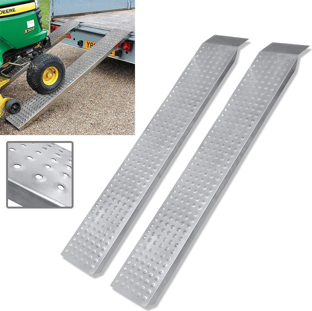 XINZI 2x Auffahrrampe Max 400 kg (je 200kg) Laderampe verzinkter Stahl rutschfeste Oberfläche Auffahrschiene Verladerampe PKW Verladeschiene,135...