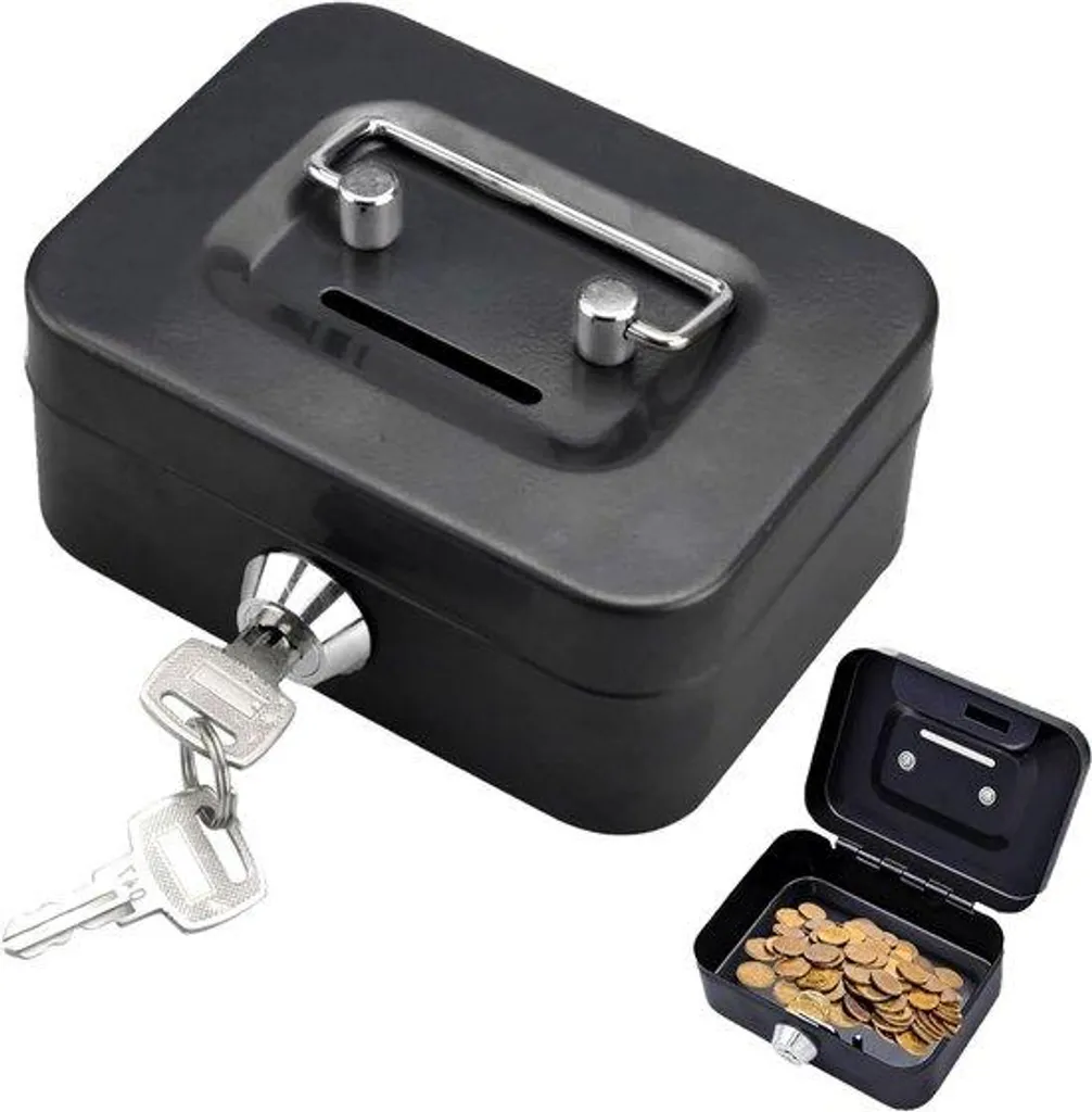 Caissette à billets avec bouton-poussoir et serrure haute protection
