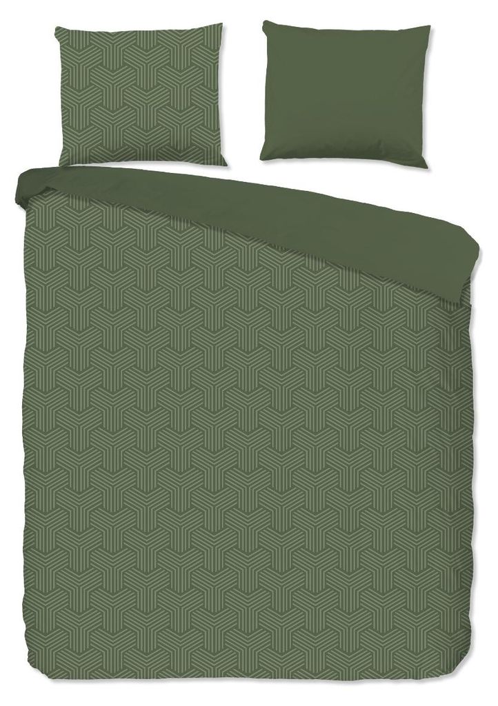 Pure Dekbedovertrek Micropercal Groningen - olive green Productafbeelding 