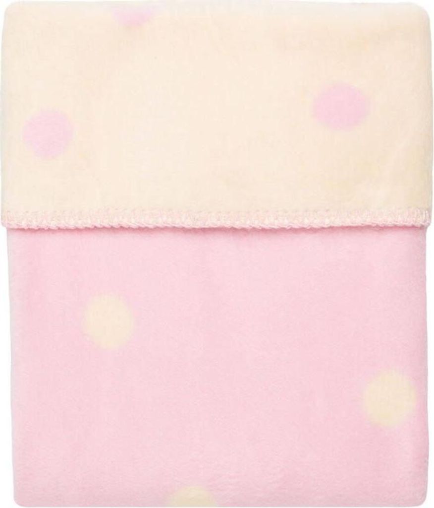 Babydecke aus 100% Baumwolle 75 x 100 mit Punkten - Farbe: Rosa