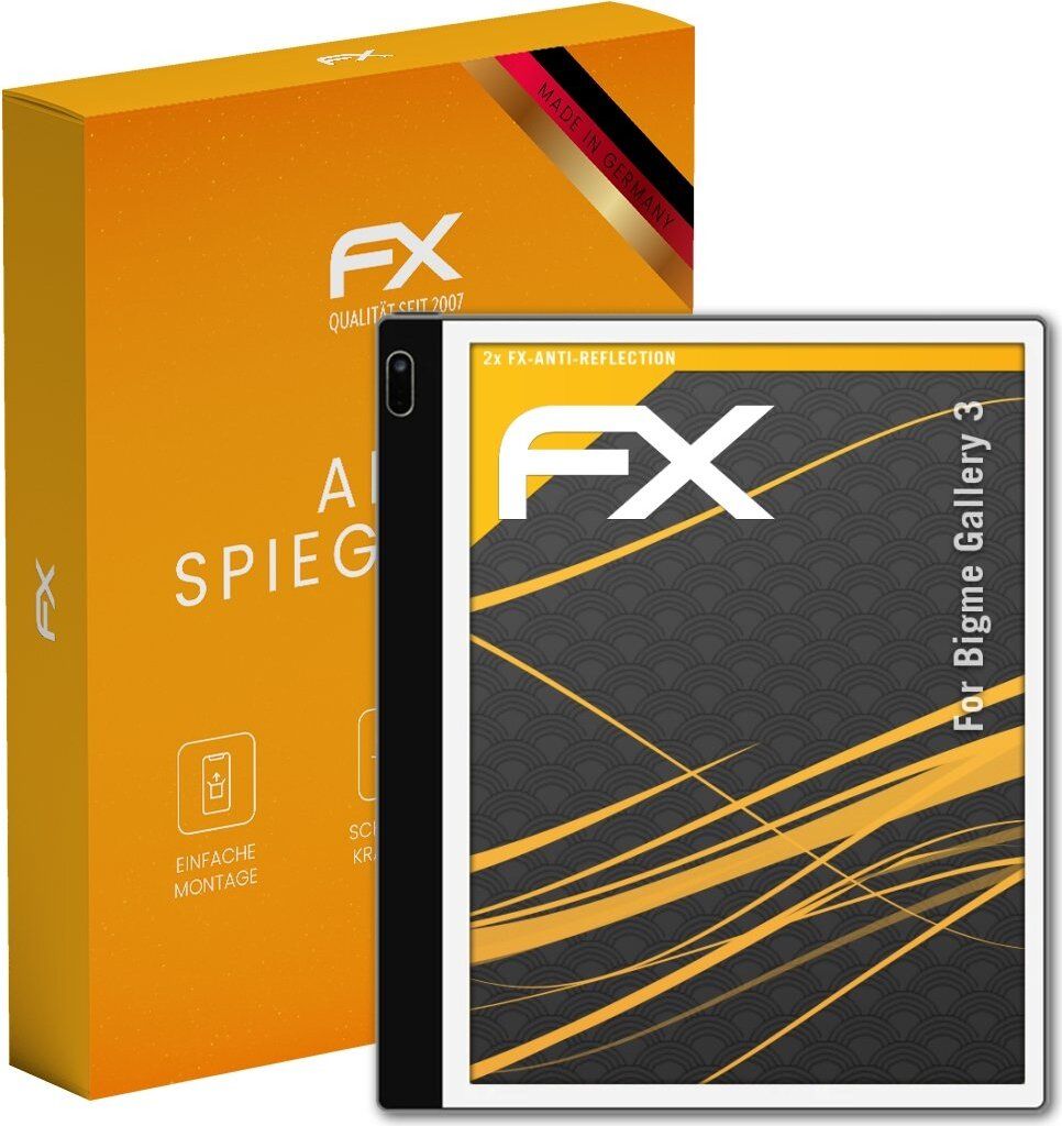 atFoliX FX-Antireflex 2x Schutzfolie kompatibel mit Bigme Gallery 3 Displayfolie