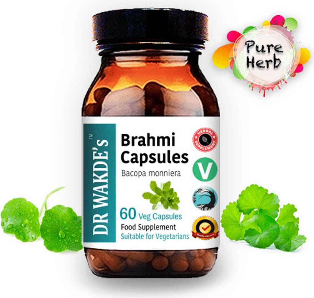 DR WAKDE'S Brahmi Kapseln (Bacopa Monniera) | 60 Vegi Caps | Ayurveda-Supplement | Vegan | 100% Kruter | Mengenrabatte | Am selben Tag Versand