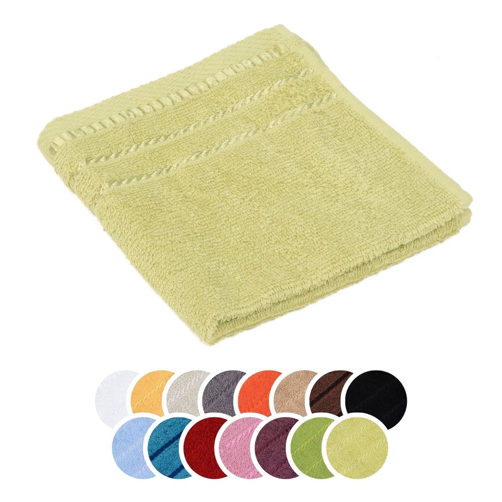 liebling Seiftuch, 100% Baumwolle, Serie Potsdam, 30 x 30 cm, 60 Grad waschbar, trocknergeeignet, Farbe: limone