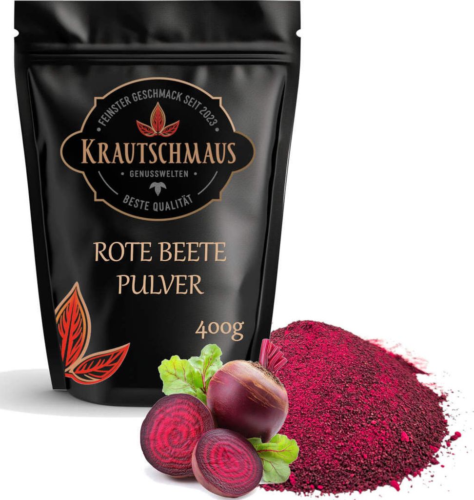 400g Rote Beete Pulver gemahlen von Krautschmaus, schonend Produktbild 