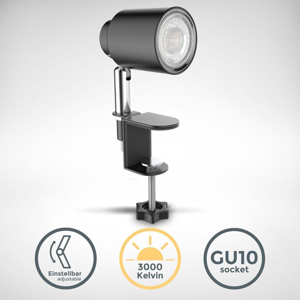 Klemmlampe - 5W, 400lm, LED, mit Stecker, dimmbar, Produktbild 