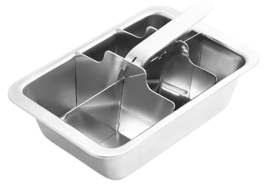 Eiswürfelform aus Edelstahl mit Hebelgriff für große Eiswürfel, ideal für Whisky, Cocktails und mehr – ein unverzichtbares Küchen- und Bar-...
