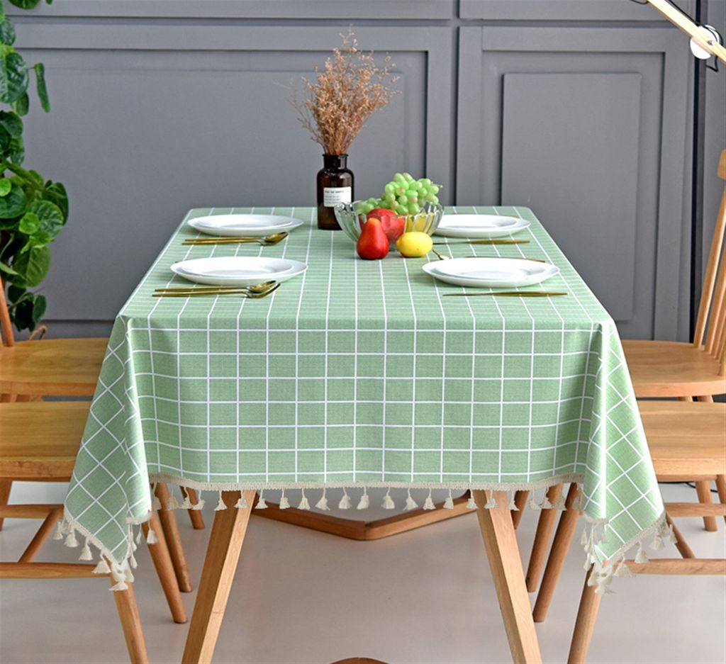 Tischdecke Rechteckig Mit Quaste Rand Antifouling Stoff Tischw?sche Dekorative Staubdichte Tischtuch Abwaschbar fš¹r Esszimmer Urlaub Tischdekora...
