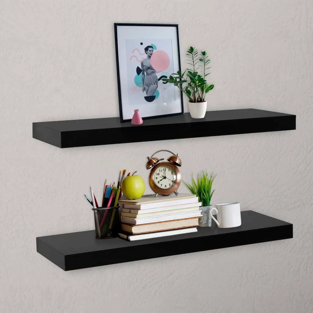 Mensole Ufficio vidaXL Nere 80x20x3,8 cm | Ordine e Design Moderno - 2