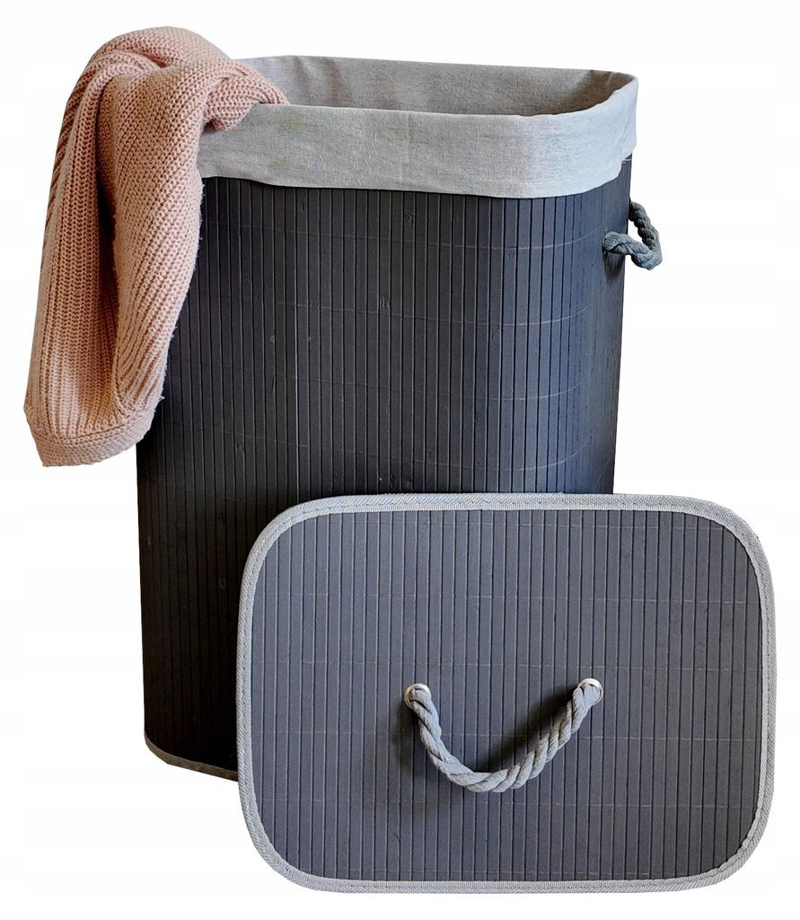 Ekspand | Cesto portabiancheria - Grigio - 72 L - Bambù - Immagine del prodotto 