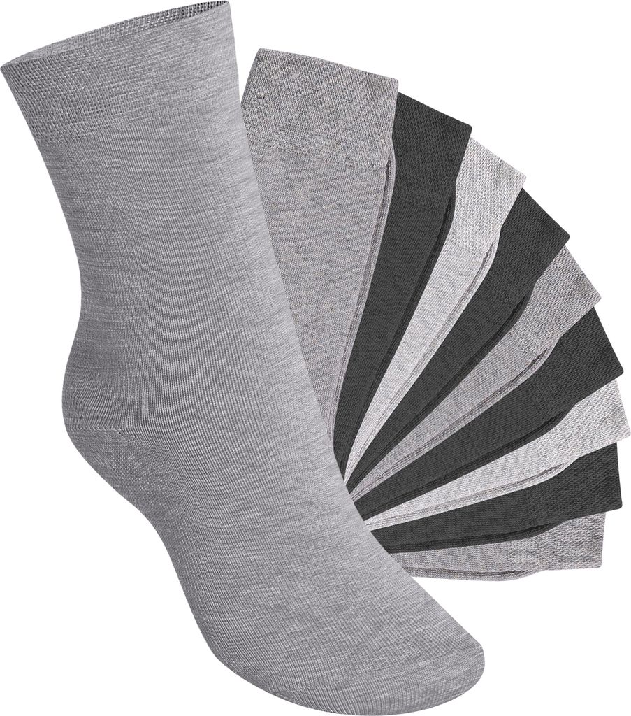 Footstar EVERYDAY! 10 Paar Kinder Socken - Classic Grey 35-38