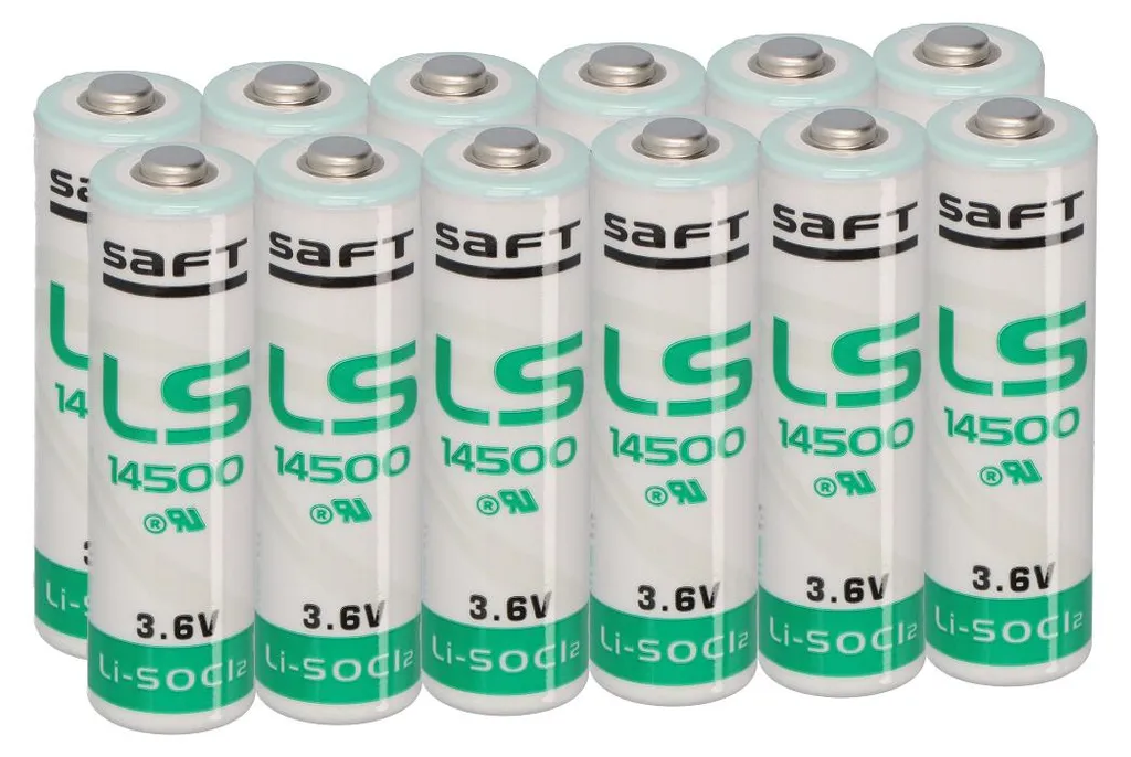 12 Piles lithium 3,6V Saft LS14500 AA pour compteur et sauvegarde PLC