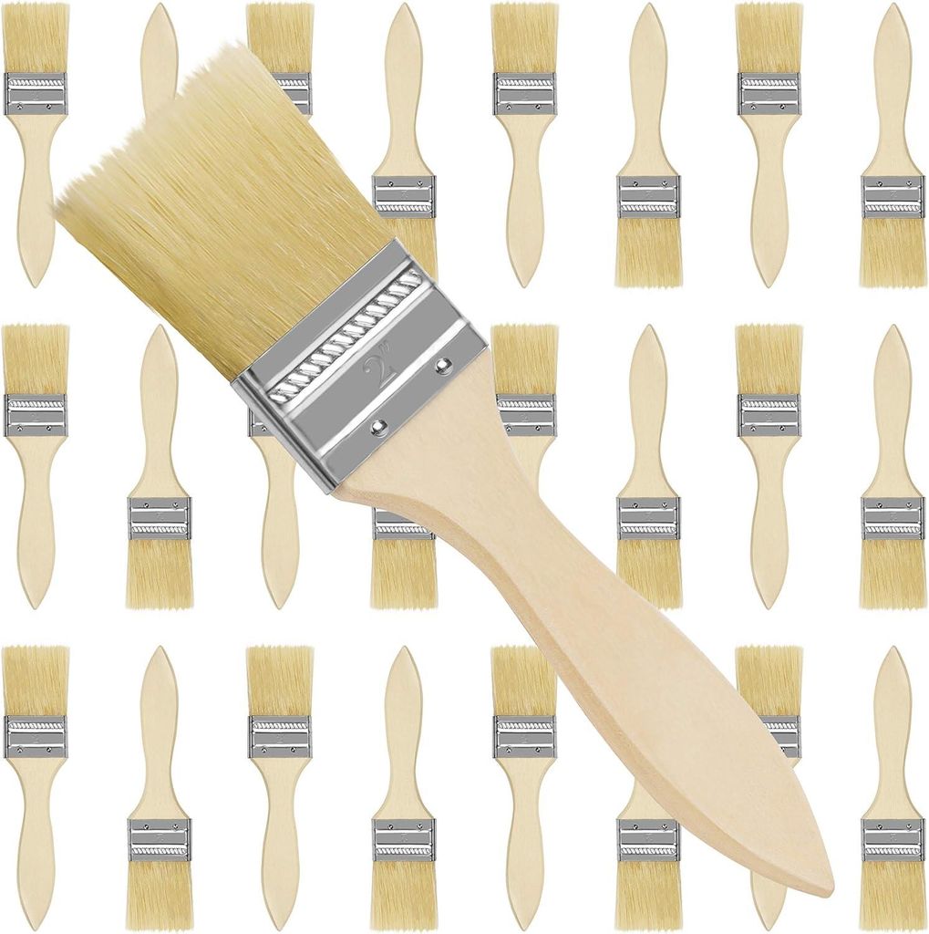 Professionelles Holzgriff Pinselset für Farben, Beizen, Lacke - 5,08 cm - 24er Pack