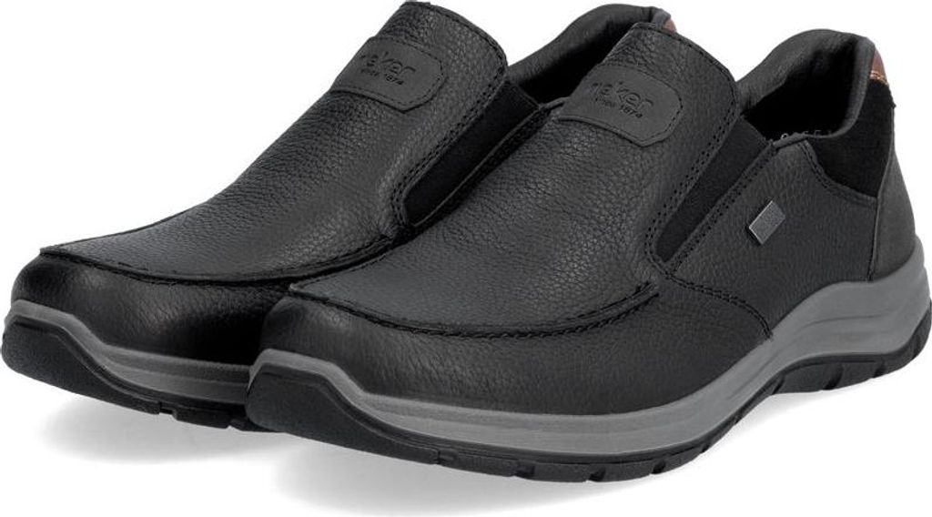 Rieker Herren Echtleder Slipper schwarz, Herren:45 EU Produktbild 
