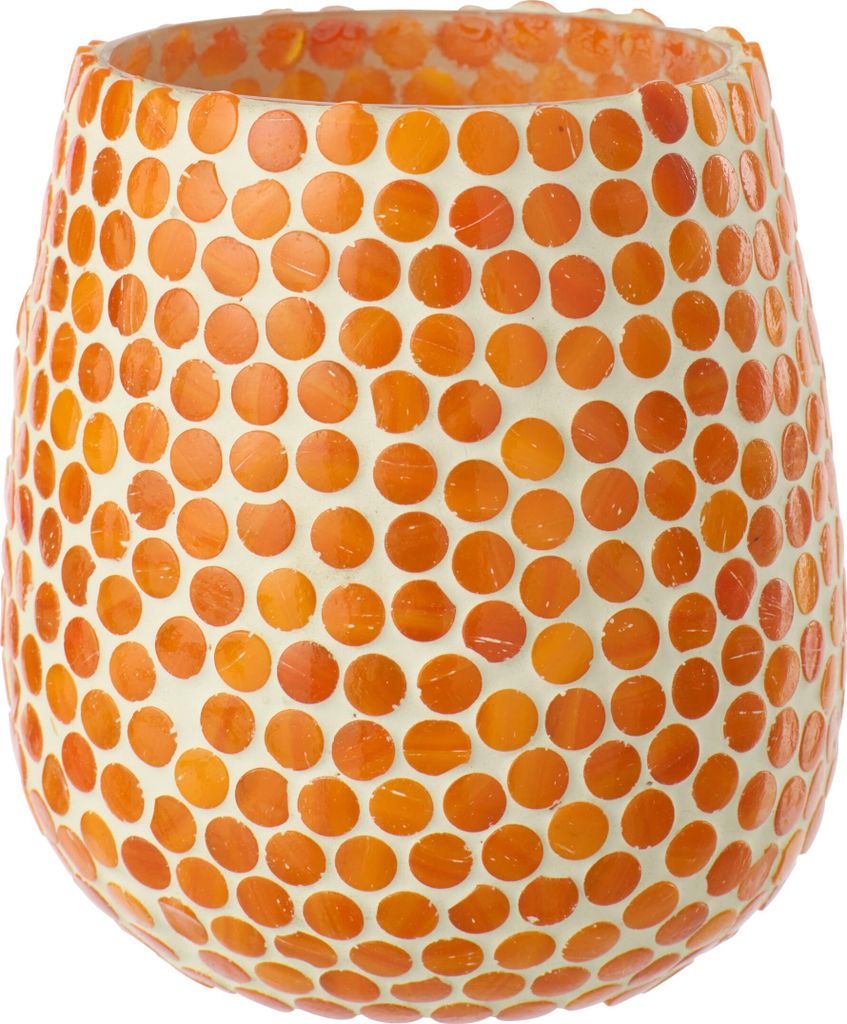 J-Line Kerzenständer Mosaik Glas Orange Large