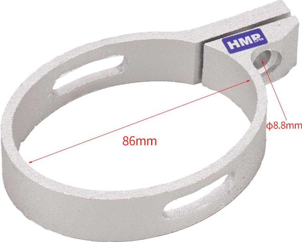 Auspuffschelle Schelle Alu oval 70/85mm, 50-150 ccm