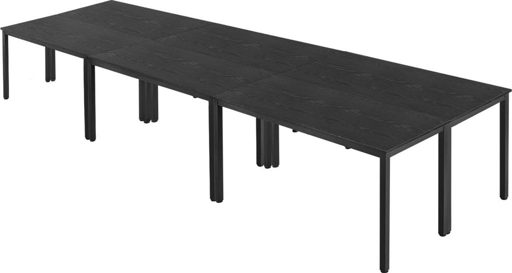 SucceBuy Konferenztisch Besprechungstisch für 16 Personen, 6-teilig, 140 x 60 cm (pro Tisch), rechteckiger Kombinationsschreibtisch, vielseitiger ...