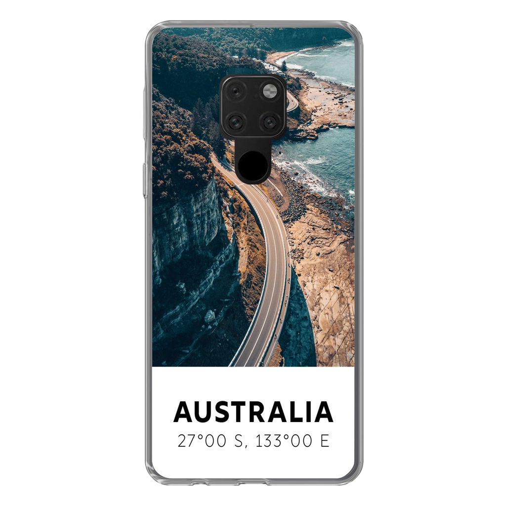 MuchoWow Handyhülle Schutzhülle Hülle für Huawei P40 Lite Australien - Meer - Schnellstraße - Sommer Silikon Softcase Handy Hülle - Handy