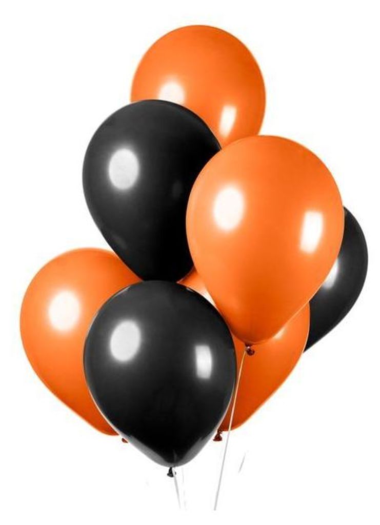 10 Luftballons schwarz orange Halloween Produktbild 