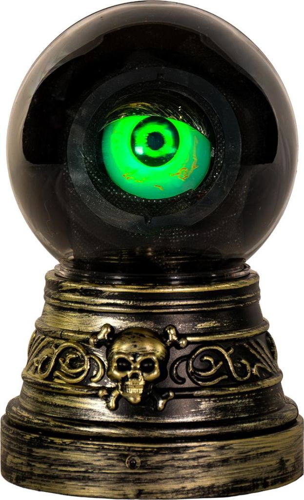 Animierte Wahrsagekugel mit sich bewegendem Auge als Halloween Deko